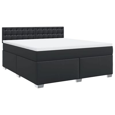 vidaXL Boxspring posteľ s matracom čierna 180x200 cm umelá koža