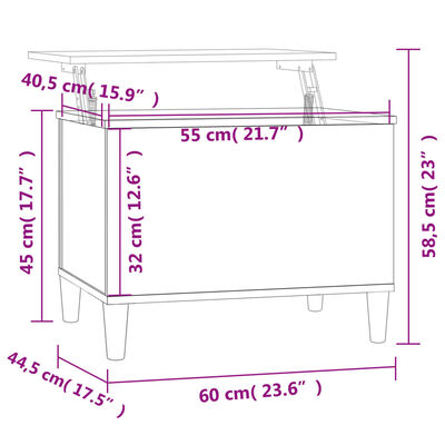 vidaXL Konferenčný stolík hnedý dub 60x44,5x45 cm spracované drevo