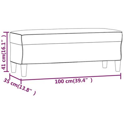 vidaXL Lavička vínovo-červená 100x35x41 cm zamat