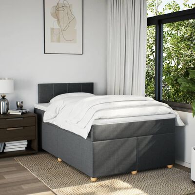 vidaXL Boxspring posteľ s matracom, tmavosivá 120x190 cm, látka