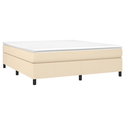 vidaXL Posteľný rám boxspring s matracom krémový 180x200 cm látka