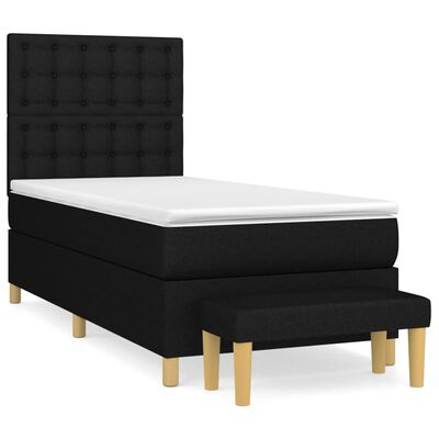 vidaXL Boxspring posteľ s matracom čierna 100x200 cm látka