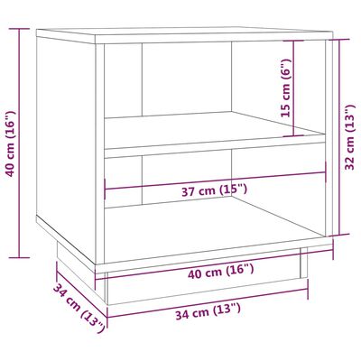 vidaXL Nočný stolík 40x34x40 cm masívne borovicové drevo