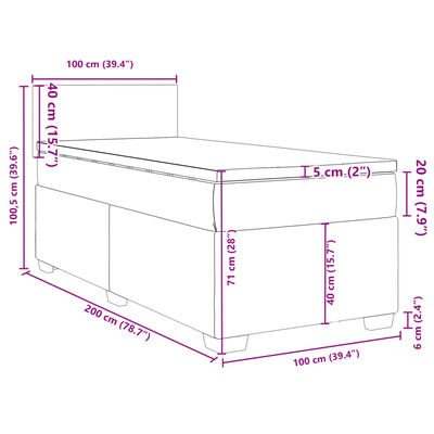 vidaXL Boxspring posteľ s matracom krémová 100x200 cm látka