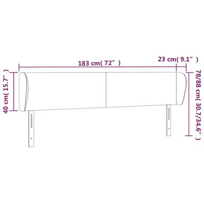 vidaXL Čelo postele so záhybmi modrý 183x23x78/88 cm látka