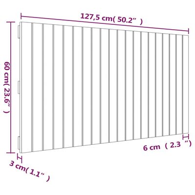 vidaXL Nástenné čelo postele medovohnedé 127,5x3x60cm masívna borovica