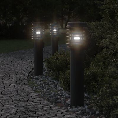 vidaXL Vonkajšia stojaca lampa čierna 60 cm nehrdzavejúca oceľ