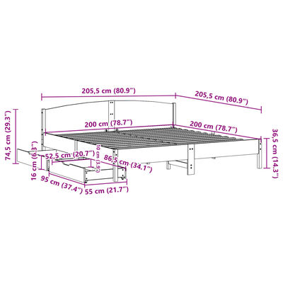 vidaXL Posteľ s matracom 200x200 cm masívna borovica