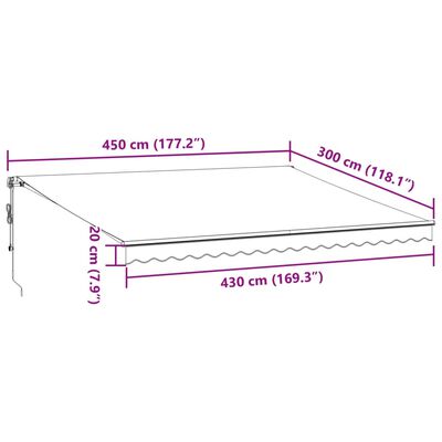 vidaXL Automaticky zaťahovacia markíza hnedá 450x300 cm