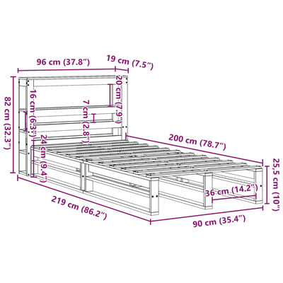 vidaXL Posteľ bez matraca biely 150x200 cm masívna borovica