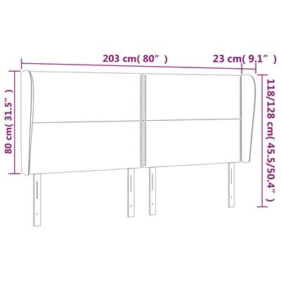 vidaXL Čelo postele so záhybmi tmavozelený 203x23x118/128 cm zamat