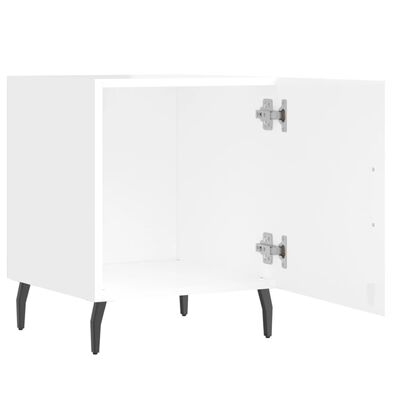 vidaXL Nočné stolíky 2 ks vysoký lesk biele 40x40x50 cm kompoz. drevo