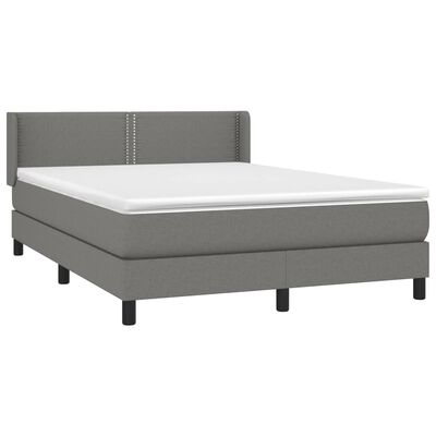 vidaXL Boxspring posteľ s matracom tmavosivá 140x200 cm látka