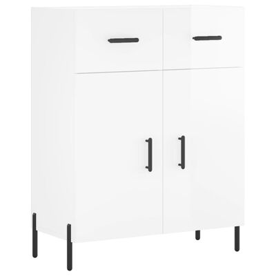 vidaXL Komoda lesklá biela 69,5x34x90 cm spracované drevo