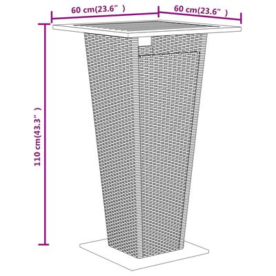 vidaXL 3-dielna záhr. barová súprava sivá polyratan a masívna akácia