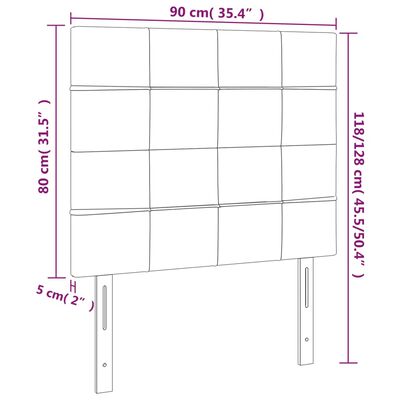 vidaXL Čelá postele 2 ks čierne 90x5x78/88 cm látka