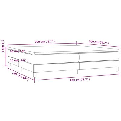 vidaXL Posteľný rám boxsping s matracom bledosivý 200x200 cm zamat