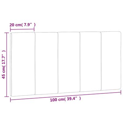 vidaXL Vankúš na čelo postele bledosivý 100 cm zamat