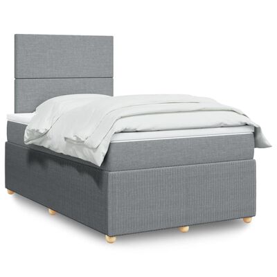 vidaXL Boxspring posteľ s matracom bledosivá 120x200 cm látka