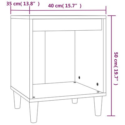 vidaXL Nočné stolíky 2 ks biele 40x35x50 cm