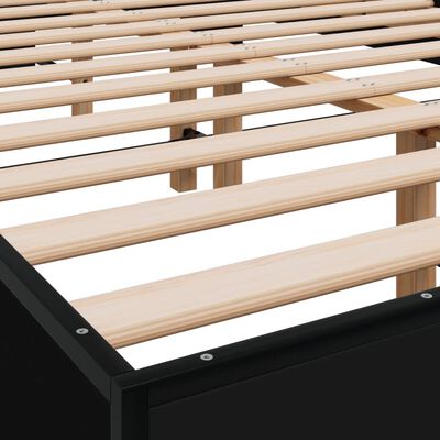 vidaXL Posteľný rám čierny 140x200 cm kompozitné drevo a kov