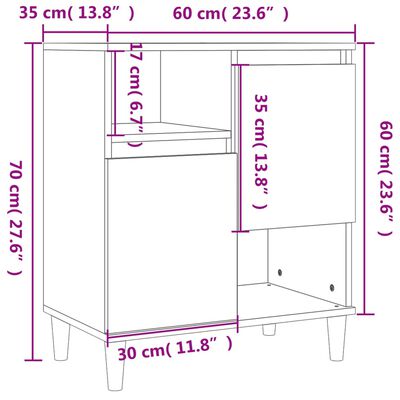 vidaXL Komoda betónovo sivá 60x35x70 cm spracované drevo