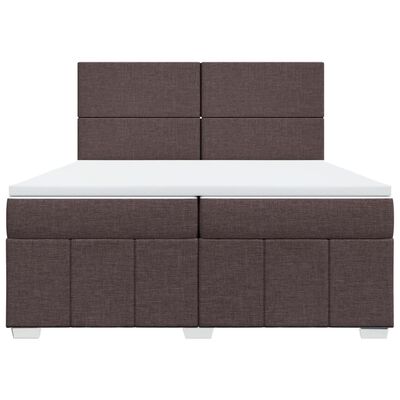 vidaXL Boxspring posteľ s matracom tmavohnedá 200x200 cm látka