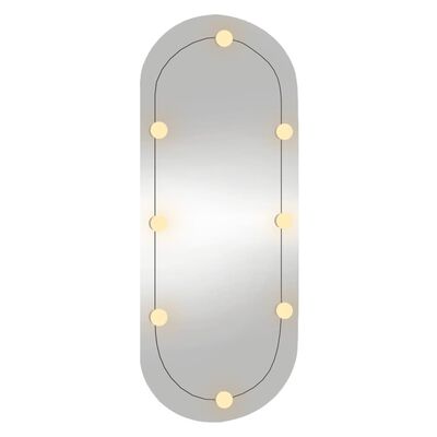 vidaXL Nástenné zrkadlo s LED svetlami 40x90 cm sklo oválne