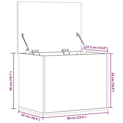 vidaXL Úložný box hnedý dub 60x42x46 cm kompozitné drevo