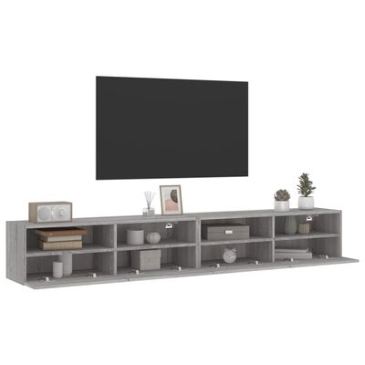 vidaXL TV nástenné skrinky 2 ks sivé sonoma 100x30x30 cm kompoz. drevo