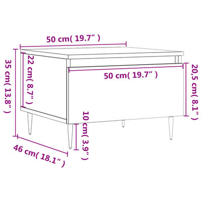 vidaXL Konferenčný stolík dymový dub 50x46x35 cm kompozitné drevo