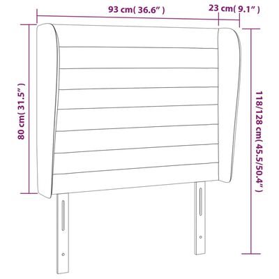 vidaXL Čelo postele so záhybmi čierne 93x23x118/128 cm zamat