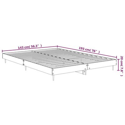 vidaXL Posteľný rám bez matraca dub sonoma 140x190 cm kompozitné drevo