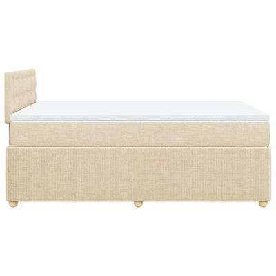 vidaXL Boxspring posteľ s matracom krémový 120x200 cm látka