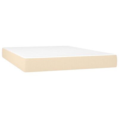 vidaXL Boxspring posteľ s matracom krémový 140x190 cm látka