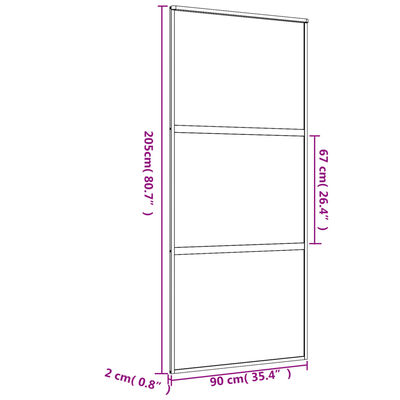 vidaXL Posuvné dvere zlaté 90x205 cm číre ESG sklo a hliník