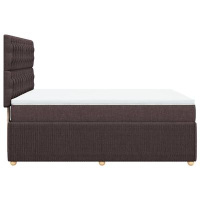 vidaXL Boxspring posteľ s matracom tmavohnedá 140x200 cm látka