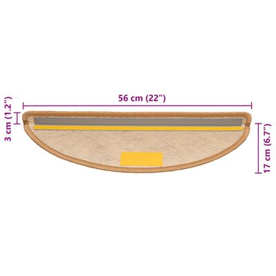 vidaXL Samolepiace nášľapy na schody, sisalový vzhľad 15 ks 56x17x3 cm