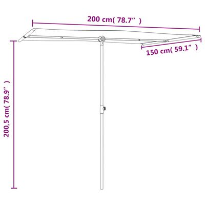 vidaXL Záhradný slnečník s hliníkovou tyčou 2x1,5 m, pieskovo biely