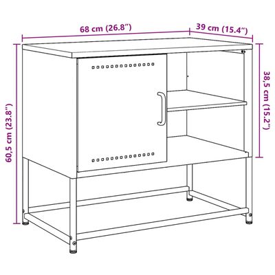 vidaXL TV skrinka horčicovožltá 100,5x39x60,5 cm oceľ