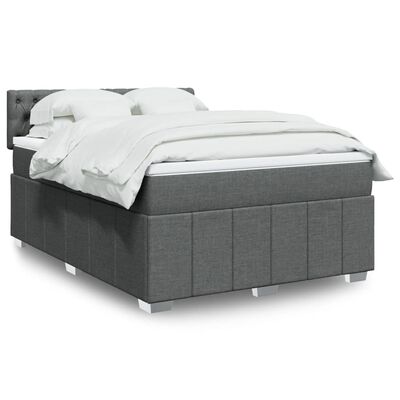 vidaXL Boxspring posteľ s matracom tmavosivá 140x200 cm látka