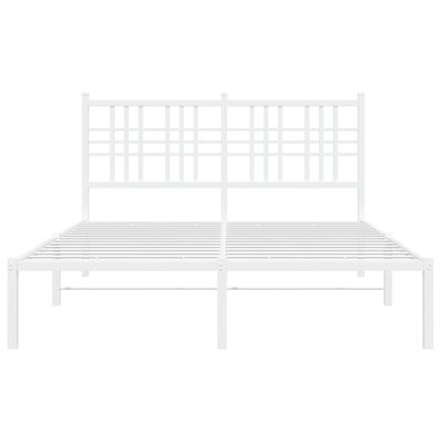 vidaXL Kovový rám postele s čelom biely 140x200 cm