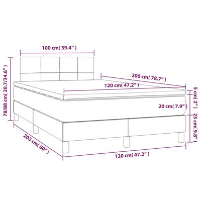 vidaXL Boxspring posteľ s matracom modrá 120x200 cm látka