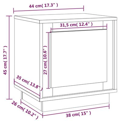 vidaXL Nočný stolík čierny 44x35x45 cm kompozitné drevo