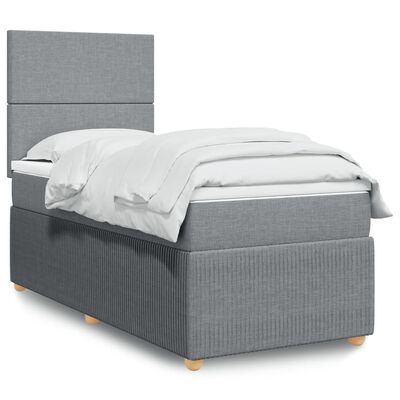 vidaXL Boxspring posteľ s matracom bledosivý 100x200 cm látka