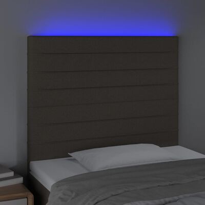 vidaXL Čelo postele s LED sivohnedé 100x5x118/128 cm umelá koža