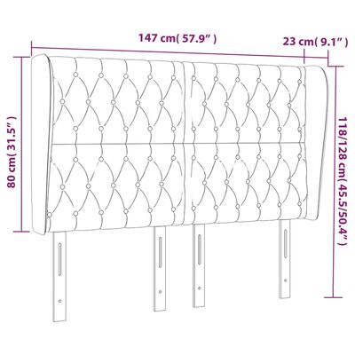 vidaXL Čelo postele so záhybmi zelený 147x23x118/128 cm látka