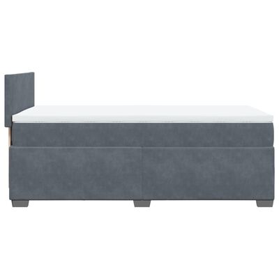 vidaXL Posteľný rám boxspring s matracom tmavosivý 90x190 cm zamat