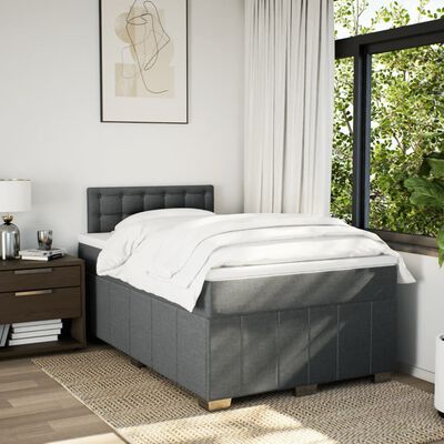 vidaXL Boxspring posteľ s matracom, tmavosivá 120x190 cm, látka