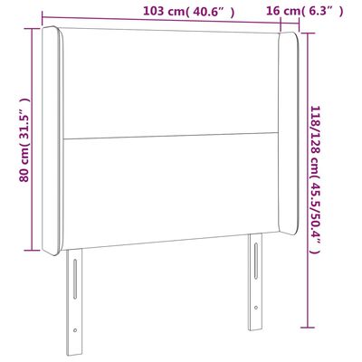 vidaXL Čelo postele so záhybmi tmavosivé 103x16x118/128 cm zamat